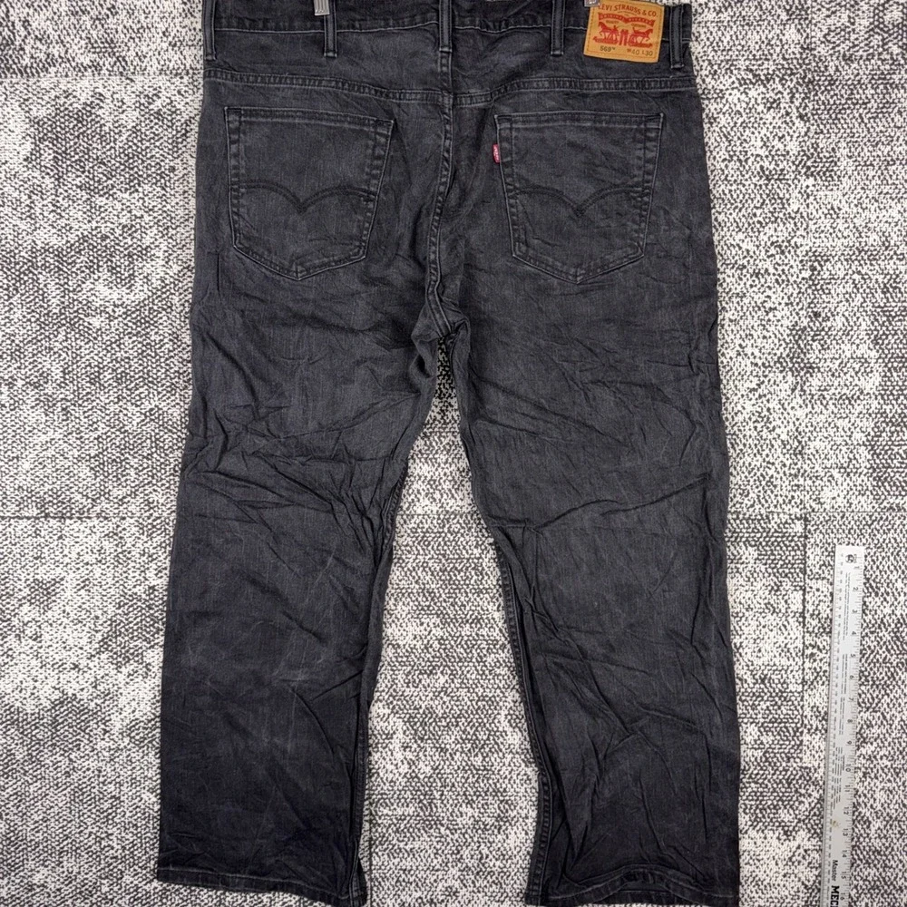 Levis 569 Faded Black Jeans Mens 40 X 30 (FITS 41 X‎ 29) Straight Leg Baggy